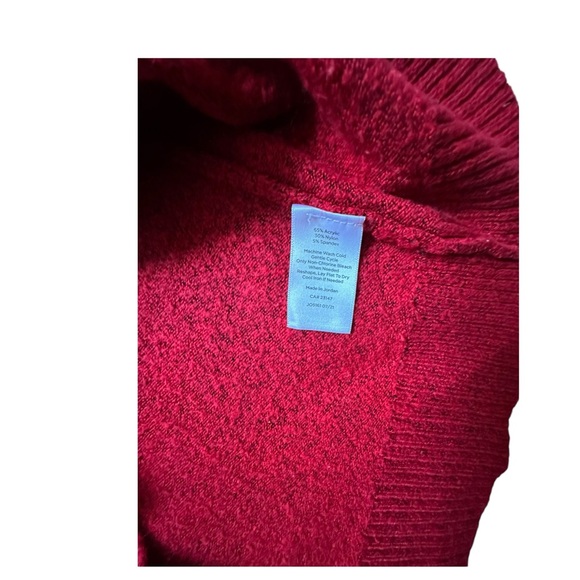 Talbots Red Mock Neck. Size XL. - Picture 8 of 9